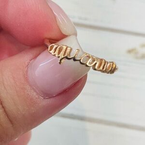 Zodiac Aquarius Dainty Gold Tone Copper Ring